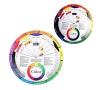 BESTYASH 2 Pcs Creative Learning Color Mixed Wheel for Nail Art and Makeup with Rotation Function, Double-sided Paper Design Illustrating Relationships between Colors for Women