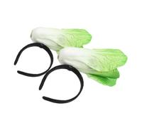 BESTYASH 2 Pcs Light Green Chinese Cabbage Headband Soft Comfortable Hair Hoop for Adults Realistic Vegetable Headwear for Halloween Costume Party Cosplay Face Wash Use
