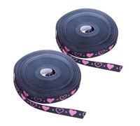BESTYASH 2 Rolls Holiday Heart Ribbon Yards Soft Polyester Decorative Wrapping Ribbon with Heart Patterns for Valentine S Day Wedding Anniversary Party DIY Craft Bows and Wreath Making