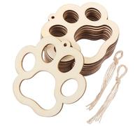 BESTYASH 20 Pack Beige Wooden Slice Ornaments with Cotton Rope for DIY Crafts and Decoration, Easy to Store Unfinished Wood Pendants for Christmas Wooden Decorations