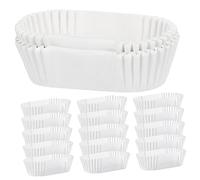 BESTYASH 2000pcs Grease Disposable Cake Paper Cups Boat Shaped Loaf Baking Liners for Muffins Desserts Party Use Lightweight Portable White