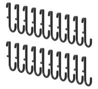 BESTYASH 20pcs Black Plastic Pegboard Hooks for Small Hole Boards 0.6''x0.2' - Heavy Duty Space Saving Hangers for Kitchen, Garage, Bedroom, Office Organization