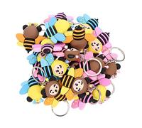 BESTYASH 20pcs Cartoon Bees Key Chain Pendant Cute Bag Hanging Ornament Mixed Style Key Rings Pendant for Decoration Funny Bee Keychain