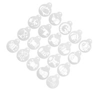 BESTYASH 20pcs Christmas Themed Hollow Cookie and Coffee Stencils Set, DIY Dessert Painting Templates for Holiday Cake Decorating and Festive Baking Accessories