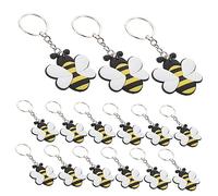 BESTYASH 24pcs Creative Metal Bee Keychain Pendant Bee Keyring Charm for Bag Car Decor