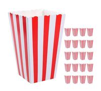 BESTYASH 25pcs Classic Striped Popcorn Containers Retro Red White Paper Snack Cups Durable Versatile for Popcorn French Fries More for Parties Carnivals Movie Nights