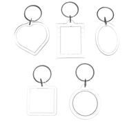 BESTYASH 25pcs DIY Plastic Picture Frame Keyrings Set with Rectangle, Square, Oval, Heart round Shapes, Small Photo Insert Keychains for Creative Custom Key Pendant Accessories
