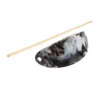 BESTYASH 2Pcs Acrylic Oval Hair Stick Fork Lightweight Hairpin for Women Updo Styling Elegant Black and White Hair Accessory for Daily Wear Weddings Parties Proms and Night