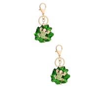 BESTYASH 2pcs Alloy Frog Key Chain Pendant Attractive Bag Decor Key Craftsmanship Unique Color Patterns for All Ages