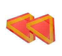 BESTYASH 2pcs Aluminum Vehicle Triangle Reflectors High Visibility Slow Moving Warning Signs Weather Resistant for Trailers Trucks Rvs Campers Road Safety