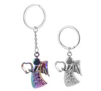 BESTYASH 2Pcs Angel Keychain Pendant Unique Keyring Decor for Baptism Party Favors Cute Hanging Ornaments for Backpacks Suitcases and Delicate Guardian Angel Design