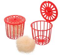 BESTYASH 2pcs Bird Nest Bowls for Pigeons and Parrots, Plastic and Jute Material, Easy to Dry and Washable, Suitable for Zoos and Pet Shops, Red Bird Nesting Bowls for Hatching and Breeding