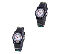 BESTYASH 2pcs Boy Girl Cartoon Wrist Watch Creative Quartz for Boys Girls Durable Comfortable Strap Birthday Boy Girl Black Digital Design