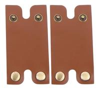 BESTYASH 2Pcs Brown Leather Manual Head Protective Sleeve Storage Case Portable Shaving Cover for Men’S Home and Travel Use