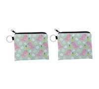 BESTYASH 2pcs Cartoon Dinosaur Coin Wallet for Women Coin Pouch Key Bag and Change Pocket Fashion Pouch Bag for Lady Boys and Girls Adults
