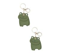 BESTYASH 2pcs Cartoon Frog Key Chain Pu Key Ring Stylish Animal Pendant Keyring Charms