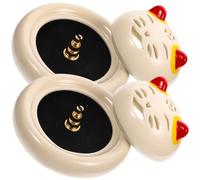 BESTYASH 2pcs Ceramic Cat Incense Burner Cute Aroma Therapy Holder for Incense Sticks High Temperature Resistant Hand Painted White Cat Statue Home Decor Censer