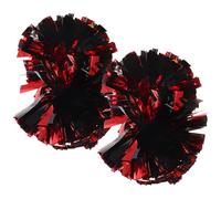 BESTYASH 2pcs Cheerleader Pom Poms for Cheerleading with Shiny Pet Material, Reusable Portable Props for Cheer Choreography and Dancing Matches