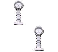 BESTYASH 2pcs Chic Nurse Pocket Watch Simple Silver Design for Medical Professionals Durable Material Easy Read Convenient Clip for Doctors and Nurses for Healthcare Workers