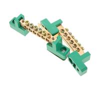 BESTYASH 2pcs Copper Ground Bus Bar 6-terminal Positions Green Copper Grounding Block for Electrical Distribution Panel Terminal Wiring