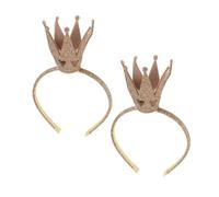 BESTYASH 2pcs Crown Birthday Headband for Boys and Girls Queen Birthday Crown Hairband Shiny Princess Headpiece Hollow out Hearts Design for Party Favors