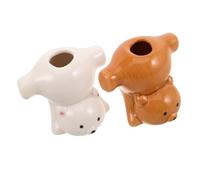BESTYASH 2pcs Cute Animal Toothbrush Holder for Bathroom with Built in Drainage and Slip Base Toothbrush and Toothpick Organizer Rack Multifunctional Cartoon Style Storage for Boys
