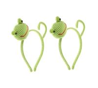 BESTYASH 2pcs Cute Frog Design Headband Handmade Crochet Animal Headband for Women Makeup Skincare