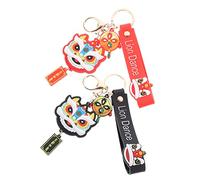 BESTYASH 2pcs Cute Lion Keychain Chinese Traditional Charm Keyring Lightweight Silicone Animal Keyring for Backpack
