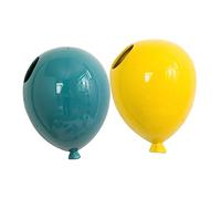 BESTYASH 2Pcs Decorative Balloon Wall Pendant Blue Yellow Craft Design for Home Restaurant Bar Decor Unique Ceramic Balloon Ornament with Fine Workmanship for Charming Visual Effects
