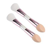 BESTYASH 2pcs Double Ended Makeup Brush Multifunctional Cosmetics Tool Soft Blusher Brush for Cheeks Portable Dual Headed Cosmetic Applicator for Everyday Makeup Application