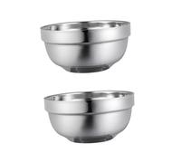 BESTYASH 2pcs Double Layer Stainless Steel Bowls Anti-hot Insulated Rice Soup Bowls Family Dinnerware for Camping Home