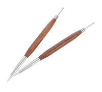 BESTYASH 2pcs Dual Tipped Manicure Tools Ballpoint Pen Silicone Nail Art Brushes for Gel Polish Design Drawing Shaping Embossing in Salon