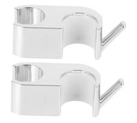 BESTYASH 2pcs Electroplated Shower Hose Clip Holder No-drill Slide Bar Clamp Bathroom Shower Bracket Compact Multifunctional Rod Hook for Tidy Home Supplies