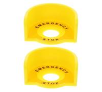 BESTYASH 2Pcs Emergency Stop Button Cover Lockout Plastic Protector Warning Label, Waterproof Pushbutton Switch Guard for Industrial Safety and Accident Prevention