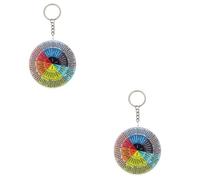 BESTYASH 2pcs Emotion Wheel Keychain Portable Feeling Wheel Pendant Sturdy Craft Keyring for Key Management Decorative Use for Friends