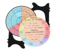 BESTYASH 2pcs Emotion Wheel with Stand, Decorative Feelings Wheel Desktop Ornament for Home and Office Mental Health, Calming Emotion Chart for Psychological Wellness Decor
