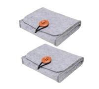 BESTYASH 2PCS Essential Oil Storage Bag Small Travel Organizer for Bottles Durable Grey Felt Case for Essential Oils Cosmetics and Sundries Multi Purpose