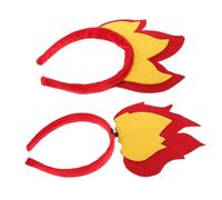 BESTYASH 2Pcs Felt Flame Headband Lightweight Fire Hair Hoop for Halloween Carnival Rave Festivals Party Photo Props Durable Fire Accessories for Adults