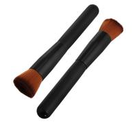 BESTYASH 2pcs Flat Foundation Brush for Women Professional Soft Bristle Makeup Brushes for Liquid Foundation Coverage Concealer and Contour Sleek Black Design