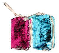 BESTYASH 2pcs Girly Coin Purse Small Coin Pouch for Girls Sparkly Bag Wallet for Girls Change Purse Makeup Pouch Easy to Carry Random Style