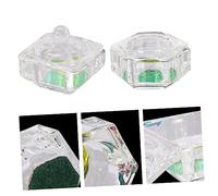 BESTYASH 2pcs Glass Crystal Cups Lid for Nail Art Acrylic Containers for Manicures for Nail Art Gel Polish and Crystals
