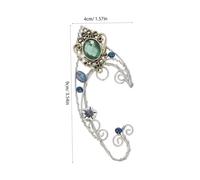 BESTYASH 2pcs Green Crystal Elf Ear Non-piercing Wrap Around Earrings for Women Lightweight Comfortable Fairy Jewelry for Parties Weddings Festivals
