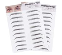 BESTYASH 2pcs Hair-like Artificial Eyebrow Stickers Black for Men Women Use Transfer Tool Instant Natural Look for Sparse Brows Temporary Safe Brow Shaper