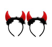 BESTYASH 2pcs Halloween Ox Horn Headband Lightweight Cloth Devil Horns for Costume Party Masquerade Cosplay Adults Hair Hoops Unique Design Hair Accessory