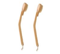 BESTYASH 2pcs Handle Bath Brush for Back Scrubbing and Deep Exfoliation Antiskid Body Scrubber for Elderly and Disabled Safe and Khaki Design