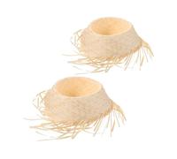 BESTYASH 2pcs Hawaiian Raffia Straw Hat for Men, Floppy Wide Brim Summer | Beige Novelty Pieces, Packable Photo Prop for Fishing Trips and Tropical-themed Events