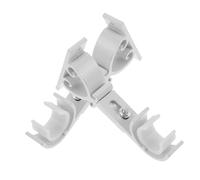 BESTYASH 2pcs Heavy Duty Adjustable Curtain Rod Brackets for Wall Mounting Aluminium Alloy Double Rod Holders with Fixed Base No Drill Installation Space Saving Window Drapery Support White
