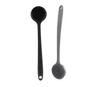BESTYASH 2Pcs Long Handle Bath Brush Silicone Exfoliating Body Scrubber for Back Washing Massaging Convenient Hanging Design Gentle Cleaning Skin Health Improvement for Shower Use
