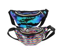 BESTYASH 2pcs Mermaid Sequin Crossbody Bag Sling Bag for Women Mermaid Backpack Fanny Pack Adjustable Strap