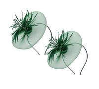 BESTYASH 2pcs Mesh Fascinator Headband for Women Unique Tea Party and Wedding Headdress Faux Hair Accessories for Celebrations and Formal Events